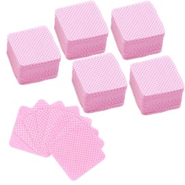 600 Pieces Lint Free Nail Wipes UV Gel Nail Polish Remover Cotton Pads for DIY Nail Art (Pink)