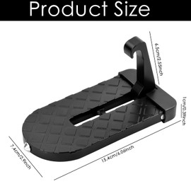 Doryum Car Doorstep Foot Pegs, Vehicle Doorstep Folding Ladder with Safety Hammer U Shaped Hook Pedal Easy Access to Rooftop Roof-Rack for SUV RV Off-Road Vehicle Trucks Business car Family car