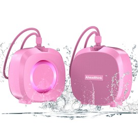 Bluetooth Speaker, Portable Wireless Bluetooth Speaker, IPX5 Waterproof Speaker, Bluetooth5, RGB Color Lights, Loud Stereo Sound, Bass, TWS Pairing, Suitable for Party, Home, Outdoor. (Pink)