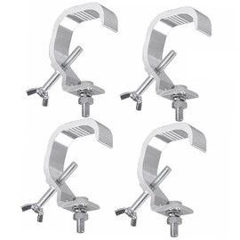 Restokki Truss Brackets, Stage Lighting Clamp Hooks, Stage Lighting Hook Clamp O-Clamp Bracket, Speaker Stand, Movable Headlights, Cast Aluminium, for DJ Headlights, Pack of 4