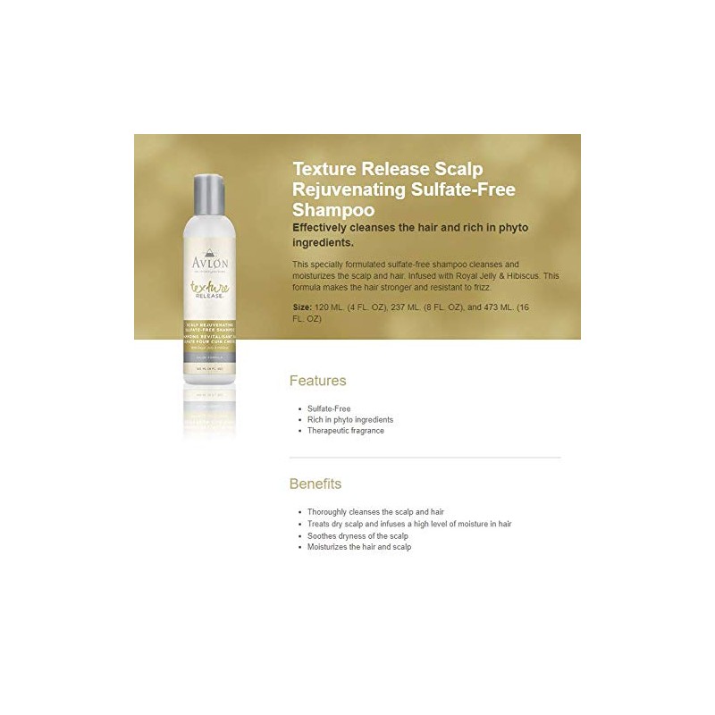 Avlon Texture Release Scalp Rejuvenating Sulfate-Free Shampoo 8oz/237ml