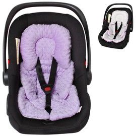Infant Carseat Insert, 2-in-1 Reversible Baby Car Seat Cushion for Newborn Toddler Head & Body Support Car Seat Pad for Carseats, Strollers, Swings, Bouncers(Purple)