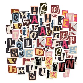 104 Sheets of Scrapbooking Thin Letter Stickers, Retro Letter Stickers, Suitcase Stickers, Laptop Stickers, DIY Decorative Stickers (4 Sheets of 26 Letters Each)