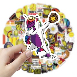 100Pcs Softball Stickers Scrapbook, Journaling, Laptop, Bumper, Skateboard, Water Bottles, Computer, Phone, Cartoon, Hard hat, Car Stickers