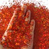 LuckForever 150g Holographic Orange Chunky Glitter Flakes Mixed Size Hexagon