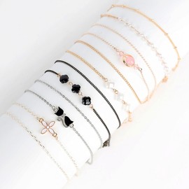 Daily Design Chain Mask Strap & Eyewear Chain Necklace Mask Strap Pearl Clear Stone 4ea