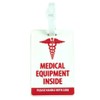 Shacke Medical Equipment Luggage Tag for Respiratory Devices (White/Vertical)