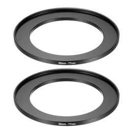PATIKIL Step-Up Ring Adapter 58mm to 77mm, 2 Pcs Filter Step-up Rings Camera Lens Filters Metal Ring Digital for ND IR DSLR Lenses, Black
