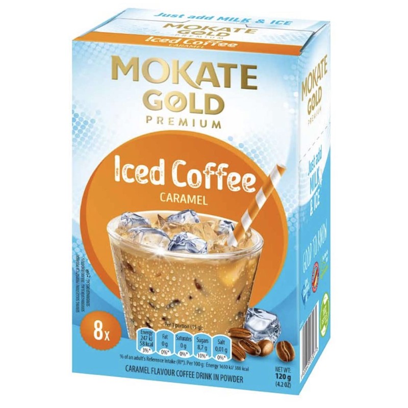 mokate Gold Premium iced coffee Caramel 2 boxes x 8