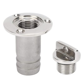 Kuuleyn Vent Fitting, 316 Stainless Steel Oval Garboard Drain Plug Vent Connector Fitting Boats Parts