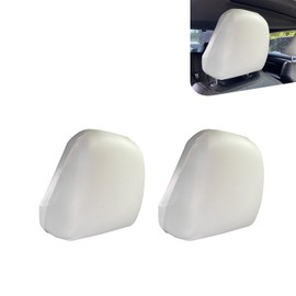 lekiliky 2PCS Car Headrest Covers, Waterproof Leather Scratch-resistant Reusable Elastic Seat Headrest Dust Cover, Mark-free Vehicle Seat Protective Decoration, Universal for Most Vehicles (White #S)