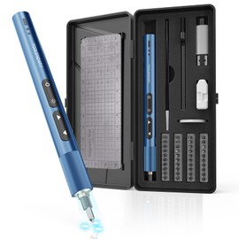 Mini Electric Screwdriver Kits, 47 in 1 Precision Electric Screwdriver, Power Screwdriver Sets with 40 Bits, Small Electric Screwdriver Cordless for Camera Laptop-Blue