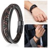 ZcrPrn Mens Leather Bracelet, Leather Bracelet Man, 3PCS Adjustable Bracelet