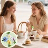 4 Pcs Flower Glass Spoons,5.9 inch Colorful Transparent Long Handled