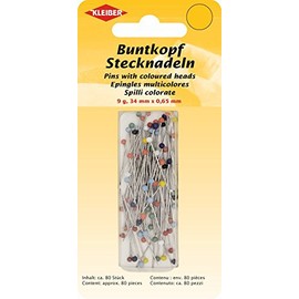 Kleiber 80-Piece Pins with Heads in Assorted Colours