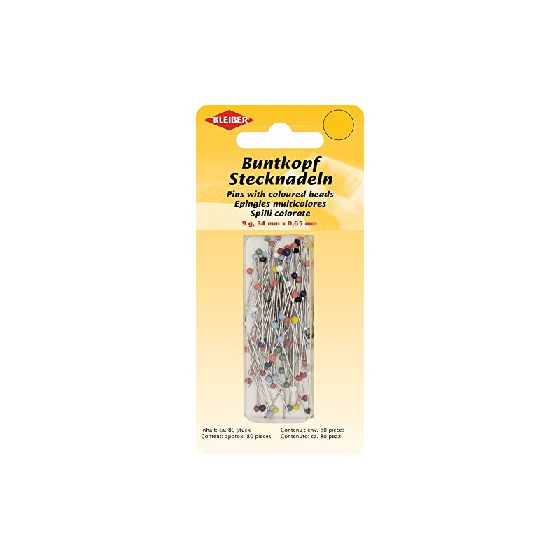 Kleiber 80-Piece Pins with Heads in Assorted Colours