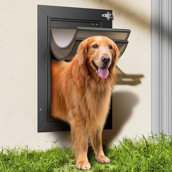 Dog Door for Wall, All Aluminum Large Doggy Door Doggie