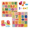MisFun Pack of 2 Wooden Puzzles, Children's Wooden Grabbing Puzzle,