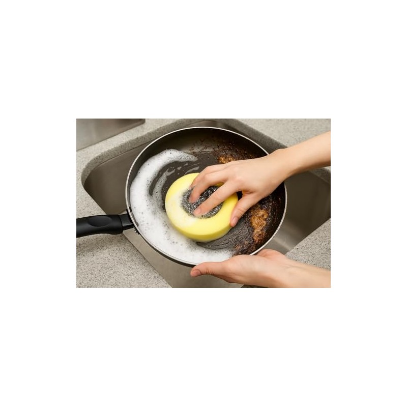 Esponja con Fibra de Acero Inoxidable para Cocina Industrial, Uso
