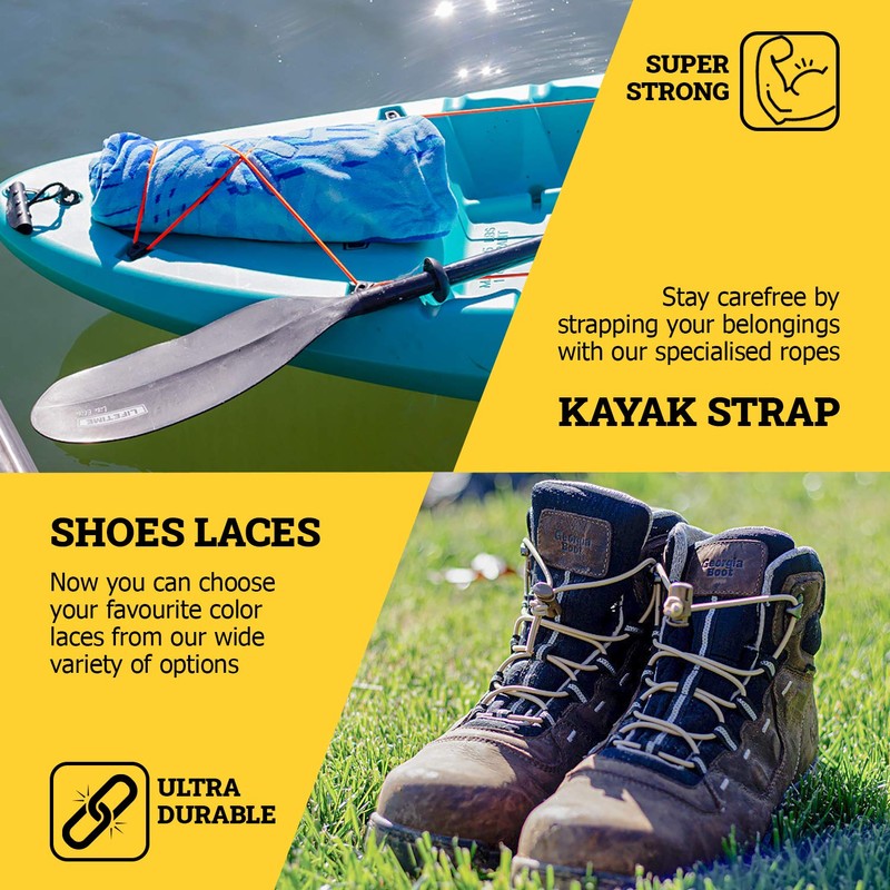 SGT KNOTS Marine Grade Bungee Cord - 100% Elastic Cord,