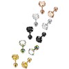 LOYALLOOK 5 Pairs Stainless Steel Cubic Zirconia Stud Earring Ear