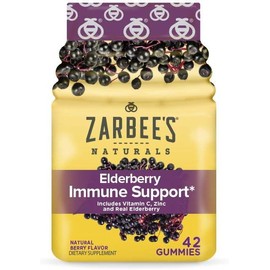 Zarbee's Adult Elderberry Immune Support Gummies, 42 Count