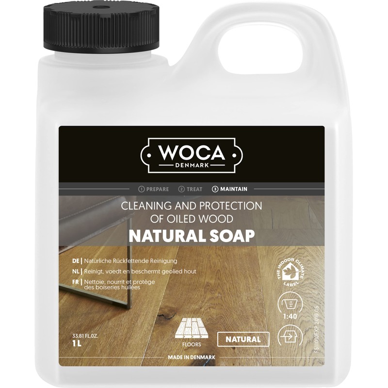 WOCA Natural Soap, White 2.5L - Concentrated Wood Cleaner for