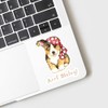 CafePress Pirate Corgi K Small Die Cut Sticker, 3"x4" Matte