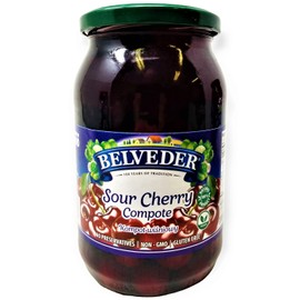 Belveder Sour Cherry Compote, No Preservatives Added, Non-GMO, Gluten Free and Vegan 31.74 Oz Pack of 1