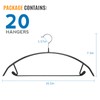 FSUTEG Black Hangers 20 Pack - No Shoulder Bump Non-Slip