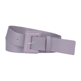 Allegra K Ladies Plus Size Pure Belts, Adjustable Rectangle Buckle Wide Waistband Belt for Dress Purple 71-87cm/27.95-34.25"