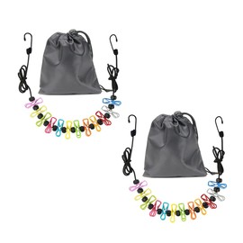 Clothesline，Retractable Portable Clothesline for Travel，Clothing line with 12 Clothes Clips，for Indoor and Outdoor Laundry Drying line，Outdoor Camping Accessories (2 Pack)