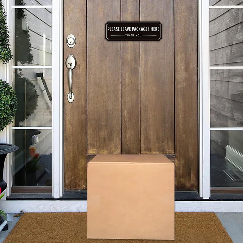 Please Leave Packages and Deliveries Here Sign Sticker, Self-Adhesive Waterproof