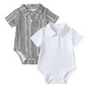 ROMPERINBOX Onsies for Baby Boy Polo Collar Bodysuit 2 Pack