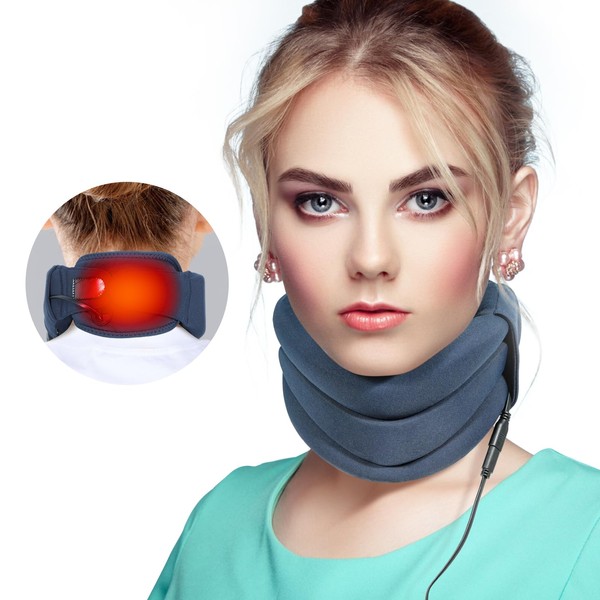 HONGJING Heated Neck Brace for Neck Pain and Support, Soft Foam Cervical Collar with Heating - for Wrap Align Stabilize Vertebrae