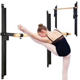 Seliyoo Wall Mounted Ballet Barre for Home-Foldable and Height Adjustable Ballet Bar -Dance Bar, 4 FT/5 FT Length,Solid Beech wood Bar Perfect for Kids Adults, Stretching, Flexibility, Fitness At Gym & Studio