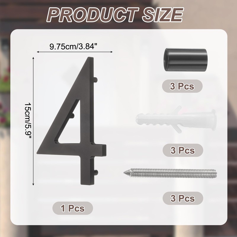 sourcing map Floating House Numbers, 6 Inch Solid Aluminum Modern