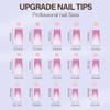 Misssix XBASICTIPS Uñas postizas francesas rosas, 150 unidades, largas y