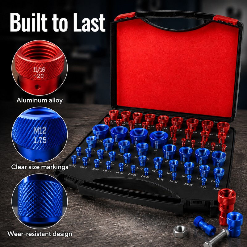 52-Piece Metric & SAE Nut and Bolt Thread Checker Set,