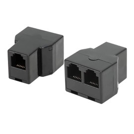 AIMIJIA 3Female Telephone Splitter Adapter Cable,Telephone Landline Cable Connector and Separator (RJ12 6P6C-2 Pack)