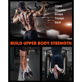 Pull Up Assistance Bands Set with Adjustable Resistance Band Bar, Heavy Duty Pull-Up Assist Band System for Chin Up, Strength Training, Home Gym Workout, Fabric Foot/Knee Rest Included