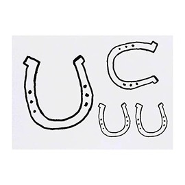 4 x 'Metal Horseshoe' Temporary Tattoos - Water Resistant, Skin-Safe, Non-Toxic Transfers, Mixed Sizes (TO00052839)