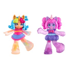Jelli Crush 18508 Doublicious 2 Pack, Bubba Gumm and Gummi Sours, Squishy, Smooshy, Stretchy Candy Unicorn Themed Dolls with Unique Charms Inside