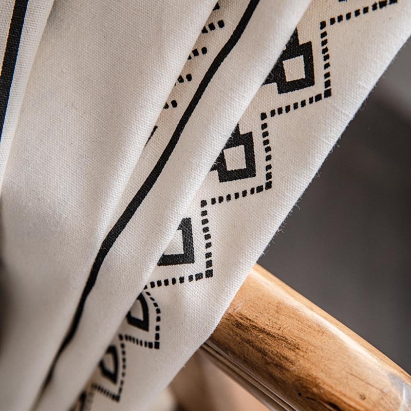 USTIDE Boho Semi-Blackout Curtains With Tassels - Cotton Linen Rod