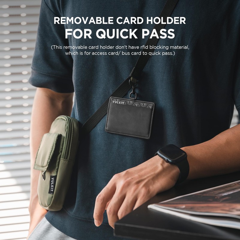 VULKIT Mens Wallet RFID Blocking Credit Card Wallet Leather Passcass