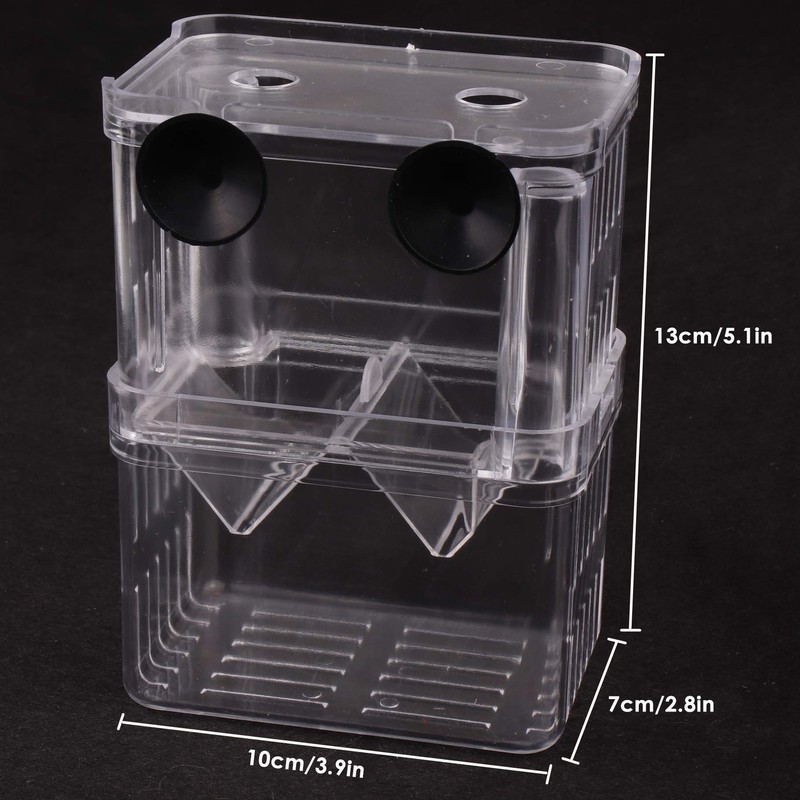 Tiberham Fish Breeding Box, Acrylic Floating Fish Hatchery Isolation Box,