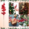 SMEILEE Christmas Red Berry Twig Stem, 12 Pack Artificial Burgundy