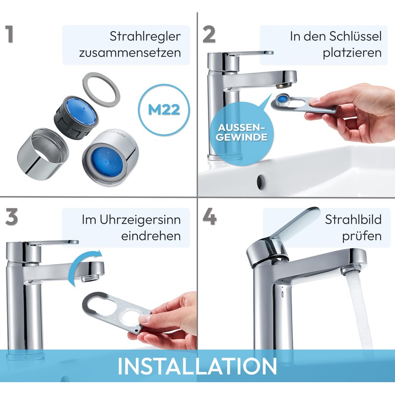 Perlator® Aerator M22 x 1 ~ 13.5 – 15 l/min
