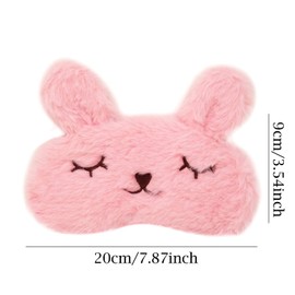 Honbay Plush Rabbit Sleeping Eye Mask Cute Cartoon Animal Eye Mask for Little Girls (Pink)