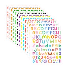 ZJWZSLI 14 Sheets Colorful Alphabet & Numbers Stickers, 1134 Pieces, Vinyl, Waterproof, Indoor Use, Letter Print, Rectangular, Colorful Cartoon, Notebook, Classroom Decor